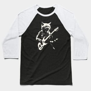 Rock and Roll Cat Baseball T-Shirt